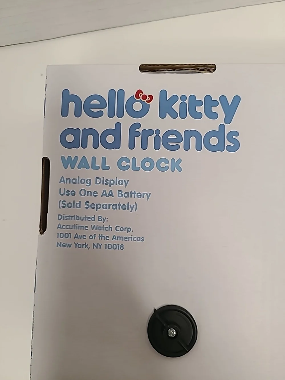 Hello Kitty Blue and Red Logo Wall Clock Packaging